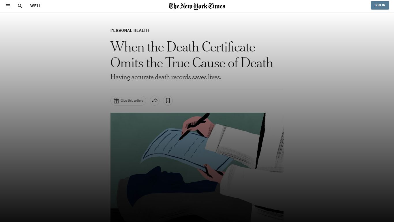 When the Death Certificate Omits the True Cause of Death