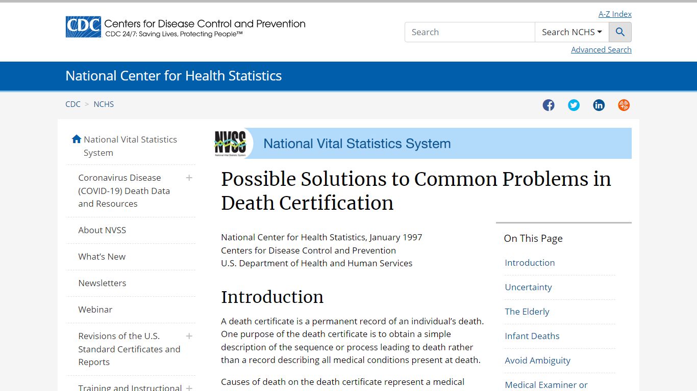 Possible Solutions to Common Problems in Death Certification